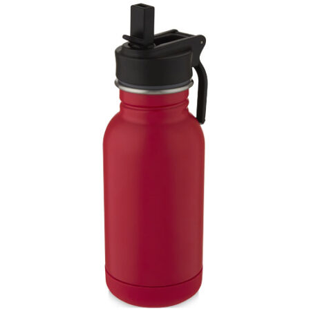 Lina 400 ml stainless steel sport bottle with straw and loop