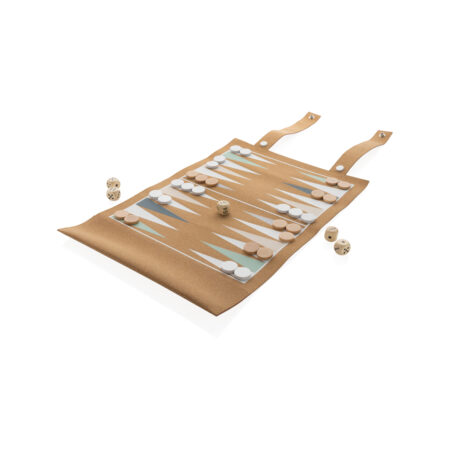 Britton cork foldable backgammon and checkers game set