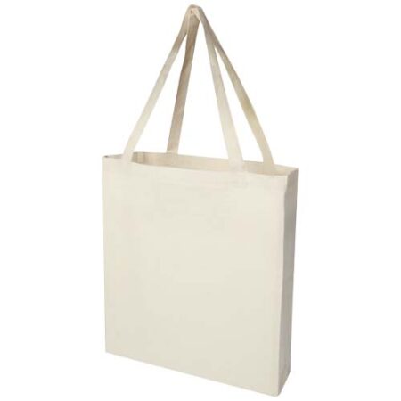 Madras 140 g/m² GRS recycled cotton gusset tote bag 12L