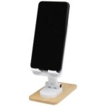 Alfirk recycled plastic foldeable desk phone stand with bamboo details