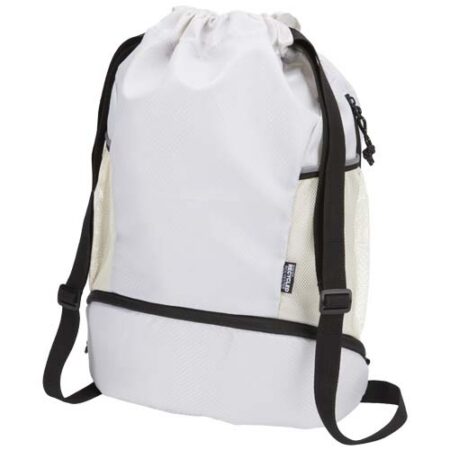 Nomad GRS recycled sports drawstring bag with bottom compartment 18L
