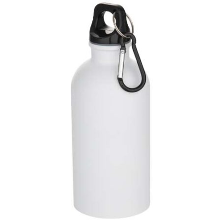 Oregon 400 ml matte RCS recycled single wall stainless steel water bottle with carabiner