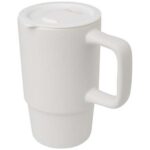 Carter 450 ml ceramic mug with plastic lid