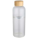 Mirage 650 ml single-walled borosilicate glass bottle with bamboo lid