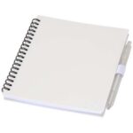 Niove recycled plastic soft cover notebook and ballpoint pen set (blue ink)