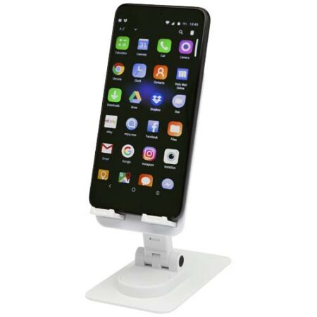 Alhena recycled plastic foldeable phone holder with metal desk stand