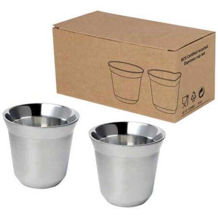 Duo 80 ml RCS certified stainless steel espresso cup set