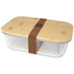 Roby 1000 ml glass lunch box with bamboo lid