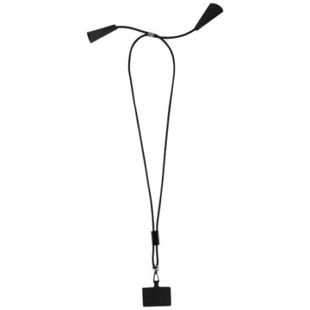 Funi recycled plastic smartphone lanyard with built-in data sync and 100W fast charge 5-in-1 cable