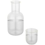 Amelie glass carafe and cup set with matt finish