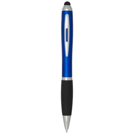 Nash RCS recycled plastic stylus ballpoint pen with coloured barrel and black grip (black ink)