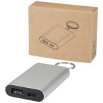 Arcturus 2000 mAh recycled aluminium power bank with keychain