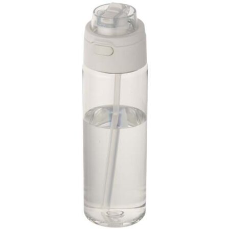 Theron 700 ml RCS recycled plastic water bottle with dual function lid and flip straw