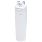 Theron 800 ml RCS recycled single wall stainless steel water bottle with dual function lid