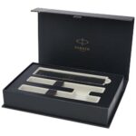 Parker IM Essentials rollerball and ballpoint pen set - silver