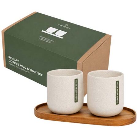 Originalhome oval wooden tray and 150 ml ceramic mug set